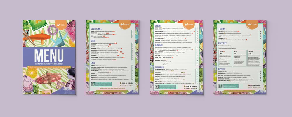 Menu that has a great colour palette