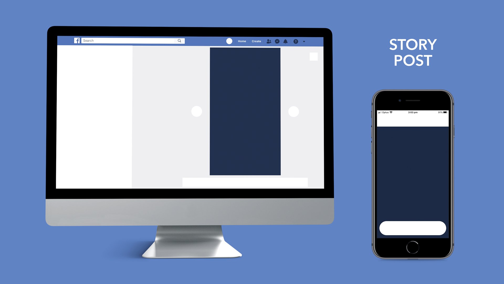 Facebook story post dimensions for desktop and mobile