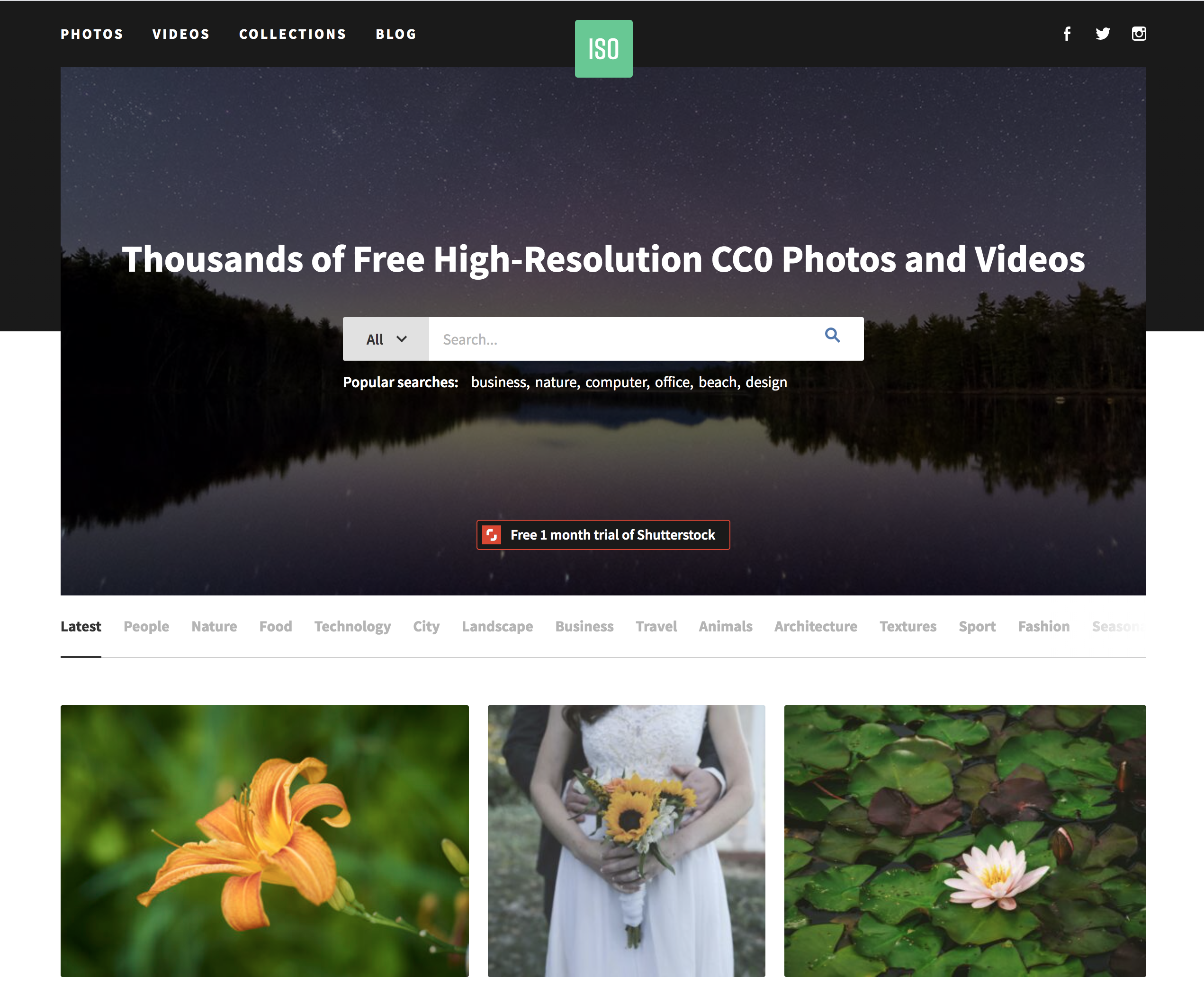 Screenshot of Iso Republic page