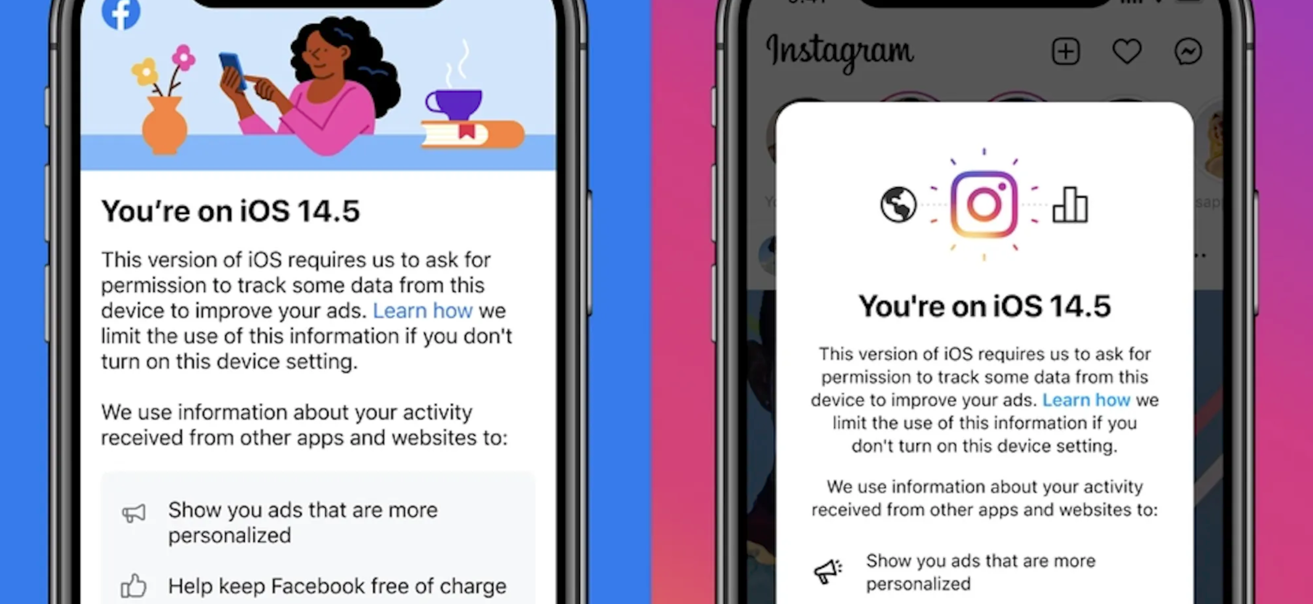Social Media platforms Facebook and Instagram make Apple users pay for Apps to ensure digital marketing and advertising continues 