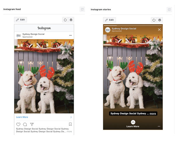 Instagram screenshots showing Story ads