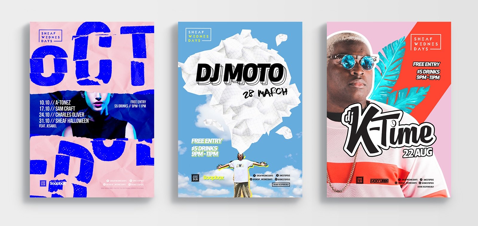 Event posters designed by Sydney Design Social