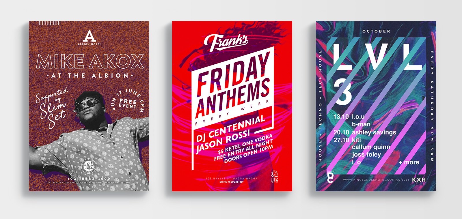 Event posters designed by Sydney Design Social