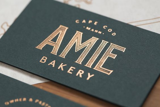Business card design with gold foil