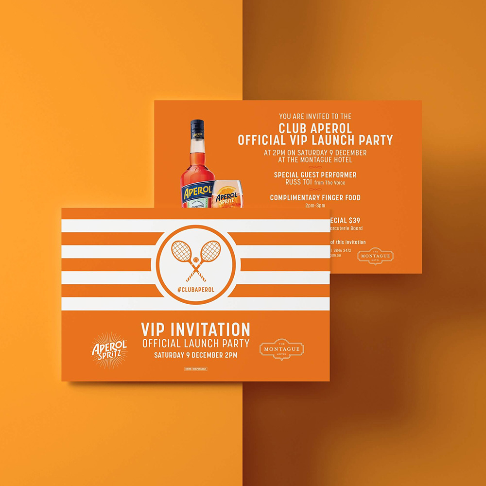 Invitation Design Campari by Distil Graphic Design Agency