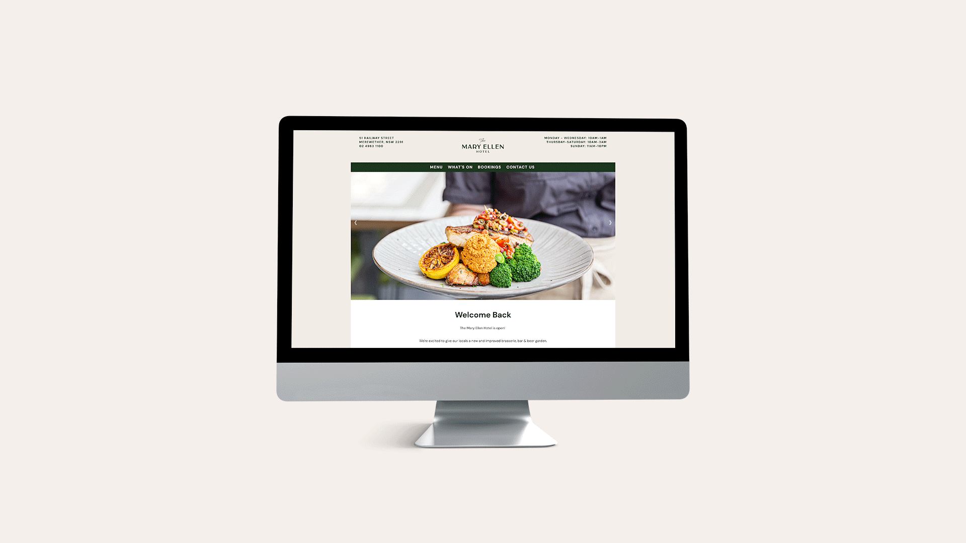 Distil Mary Ellen Hotel Merewether Newcastle Website Design Scroll Mac