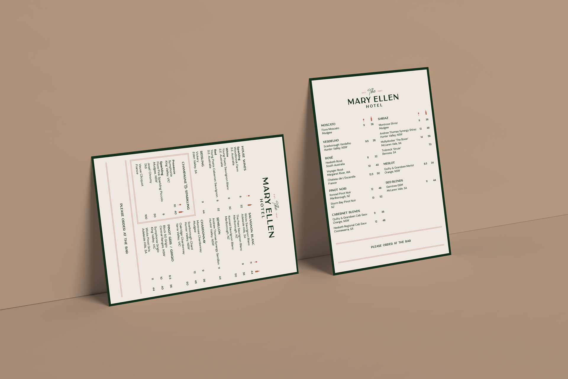 Menu Design Mary Ellen Hotel