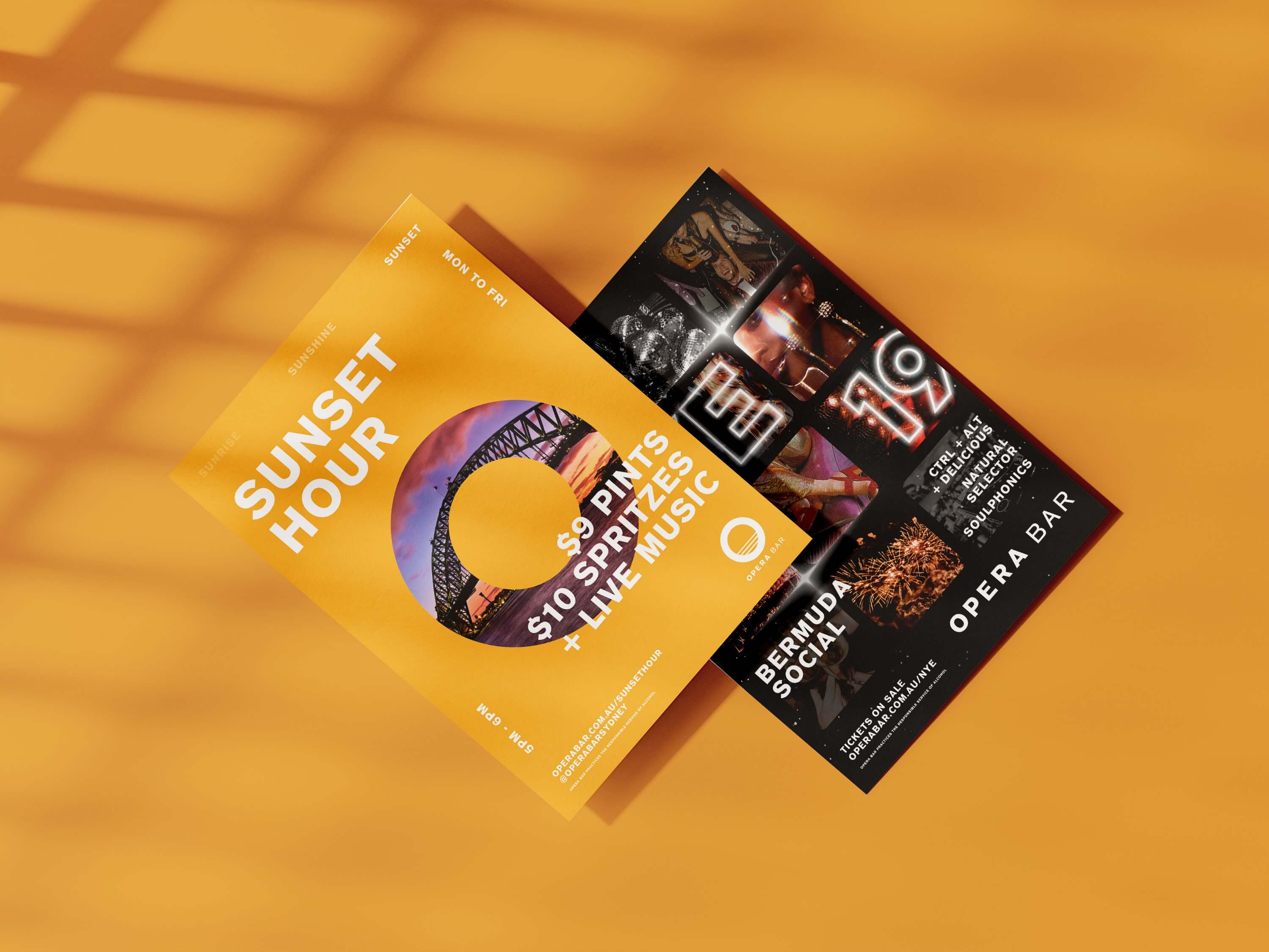 Distil flyer print design for sydney opera bar