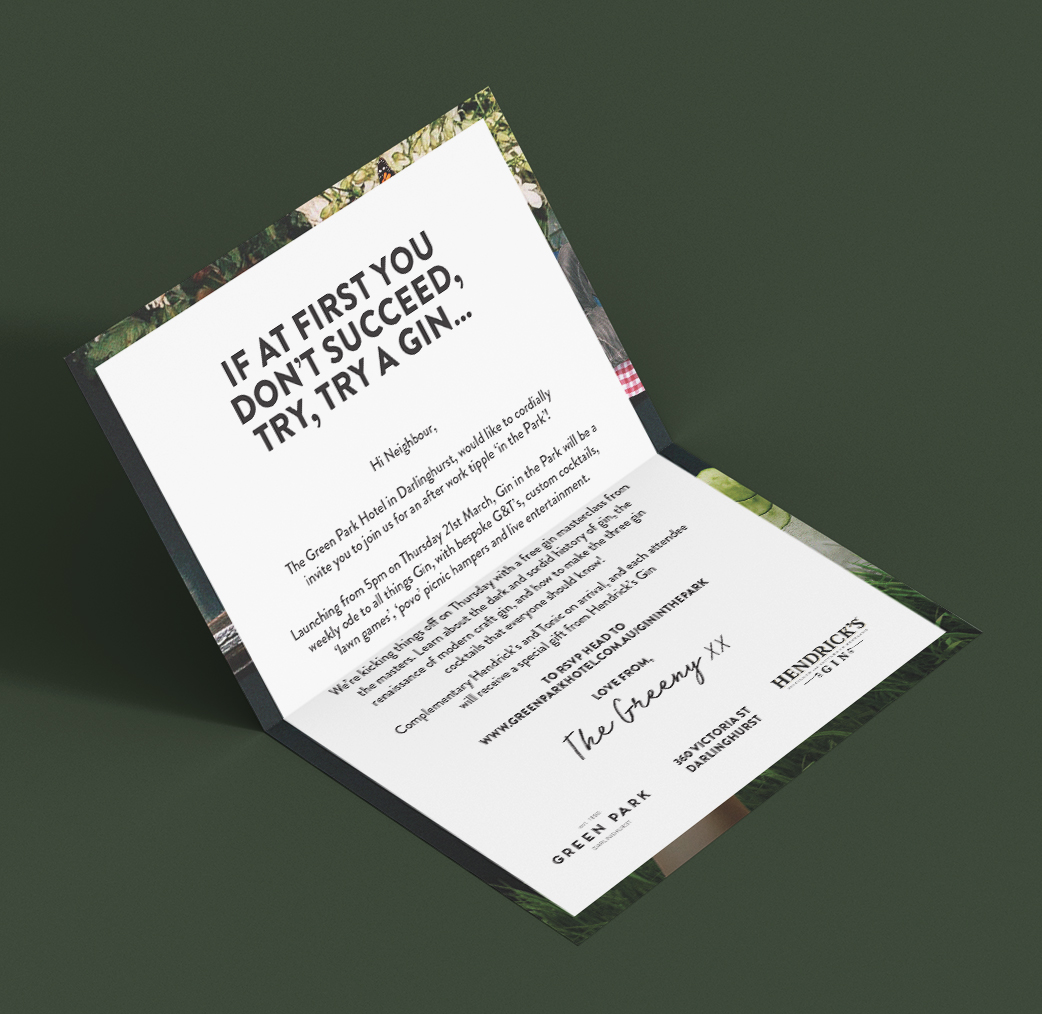 SYDNEY DESIGN SOCIAL GREEN PARK INVITATION DESIGN