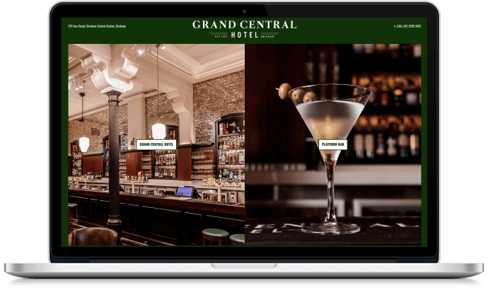 distil grand central hotel brisbane responsive website design