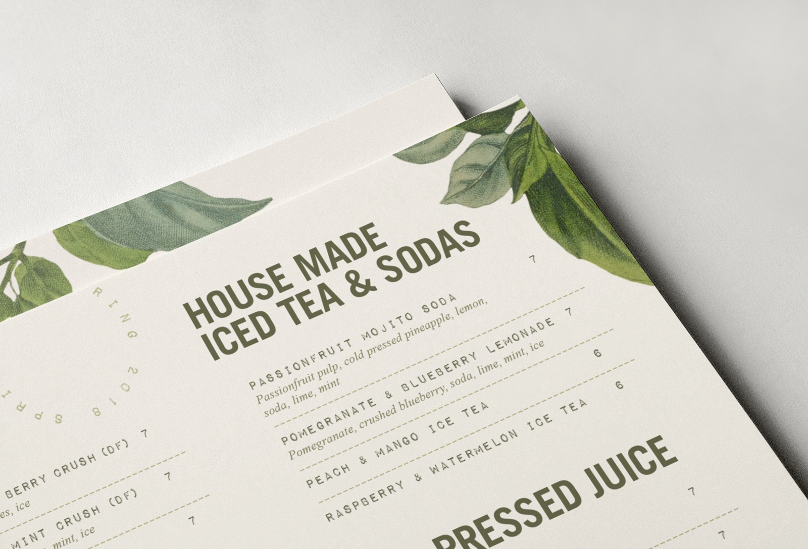Menu design graphic design agency