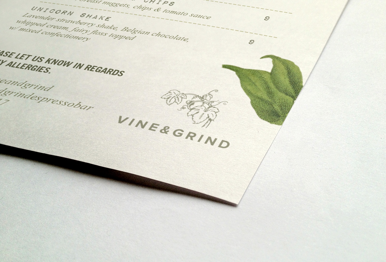 graphic design agency menu design