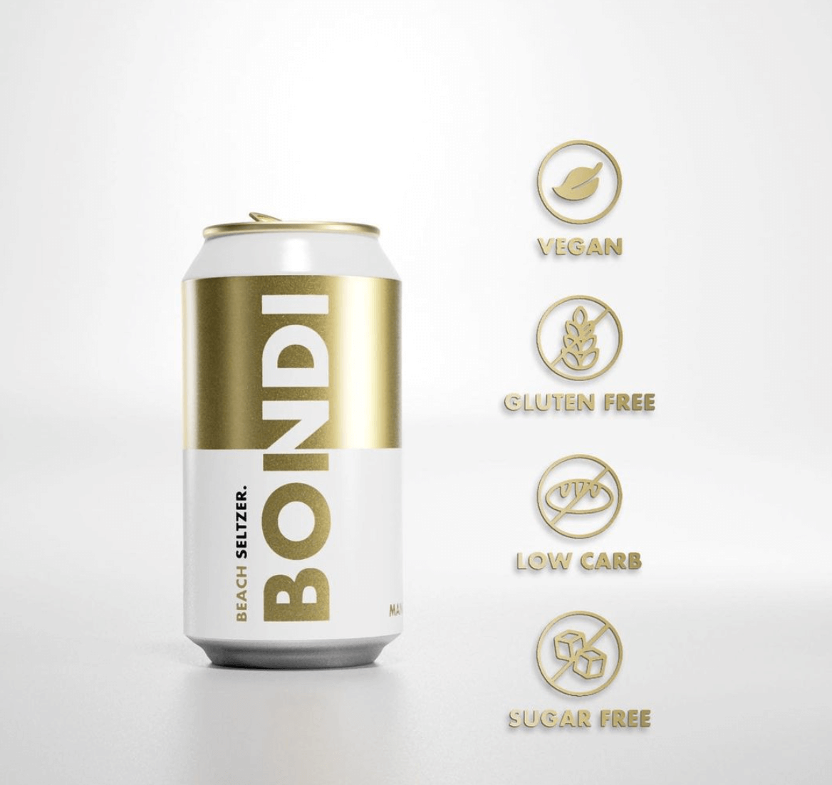 bondi brewing seltzer packaging design